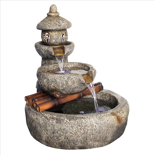 Design Toscano 25.5&#x22; Tranquil Springs Pagoda Garden Fountain